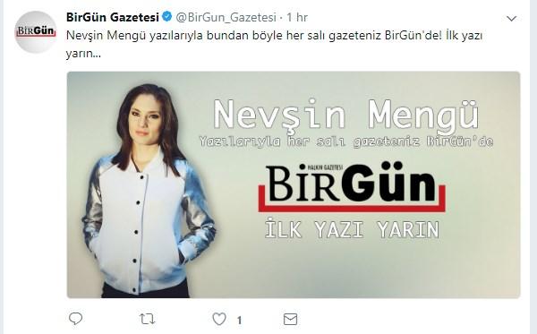 Nevşin Mengü BirGün'de yazacak