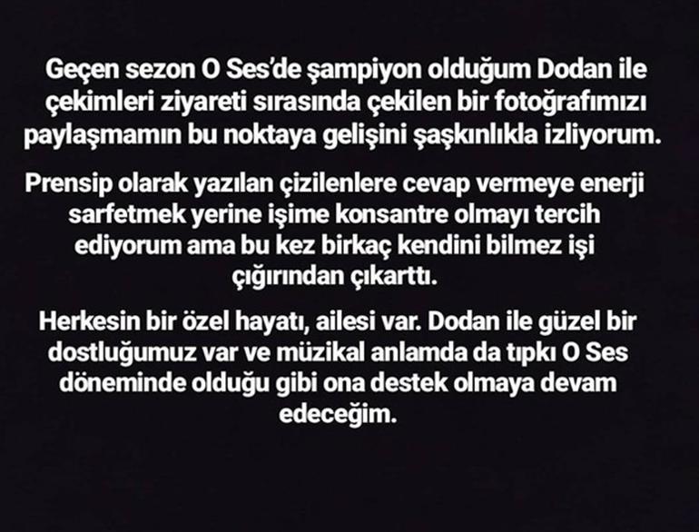 Hadise'den Dodan Özer açıklaması