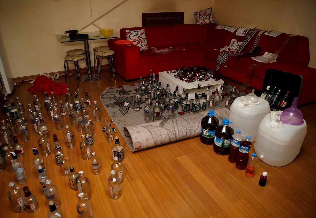 Balyoz timi Ankara'da sahte içki imalathanesini bastı