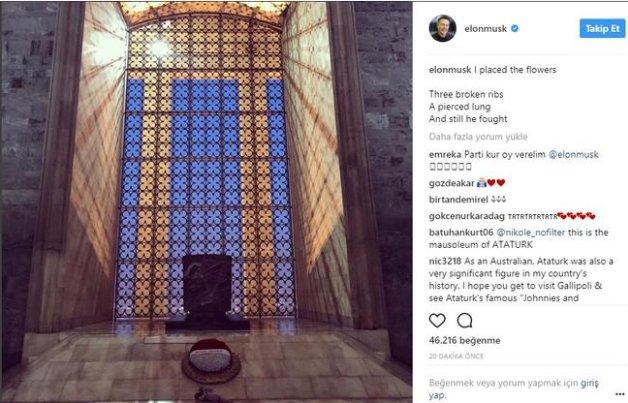 Elon Musk, Anıtkabir'i ziyaret etti