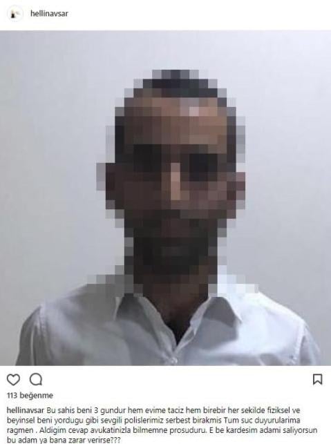 Helin Avşar tacizcisinin fotoğrafını paylaştı