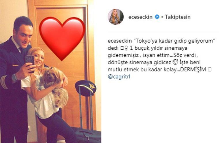 Ece Seçkin pilot sevgilisine kızdı