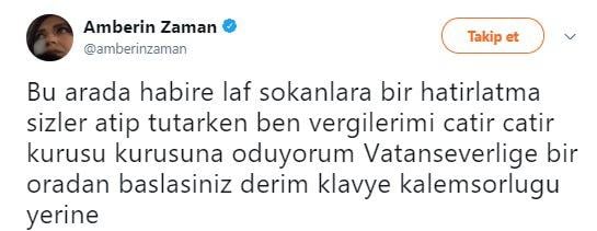 Amberin Zaman vatanseverliğine laf söyletmiyor