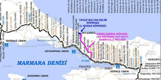 Gebze- Üçüncü Köprü Tren Hattı'nın güzergahı netleşti