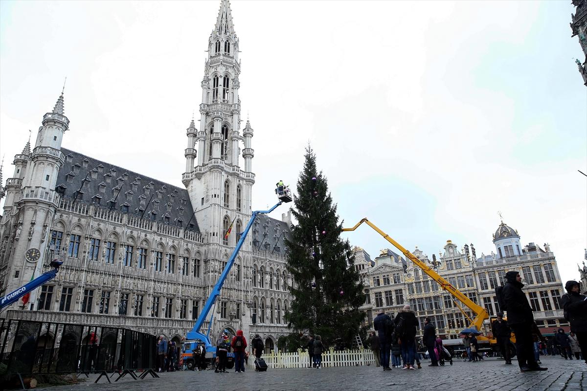 Brüksel'de 22 metrelik Noel ağacı