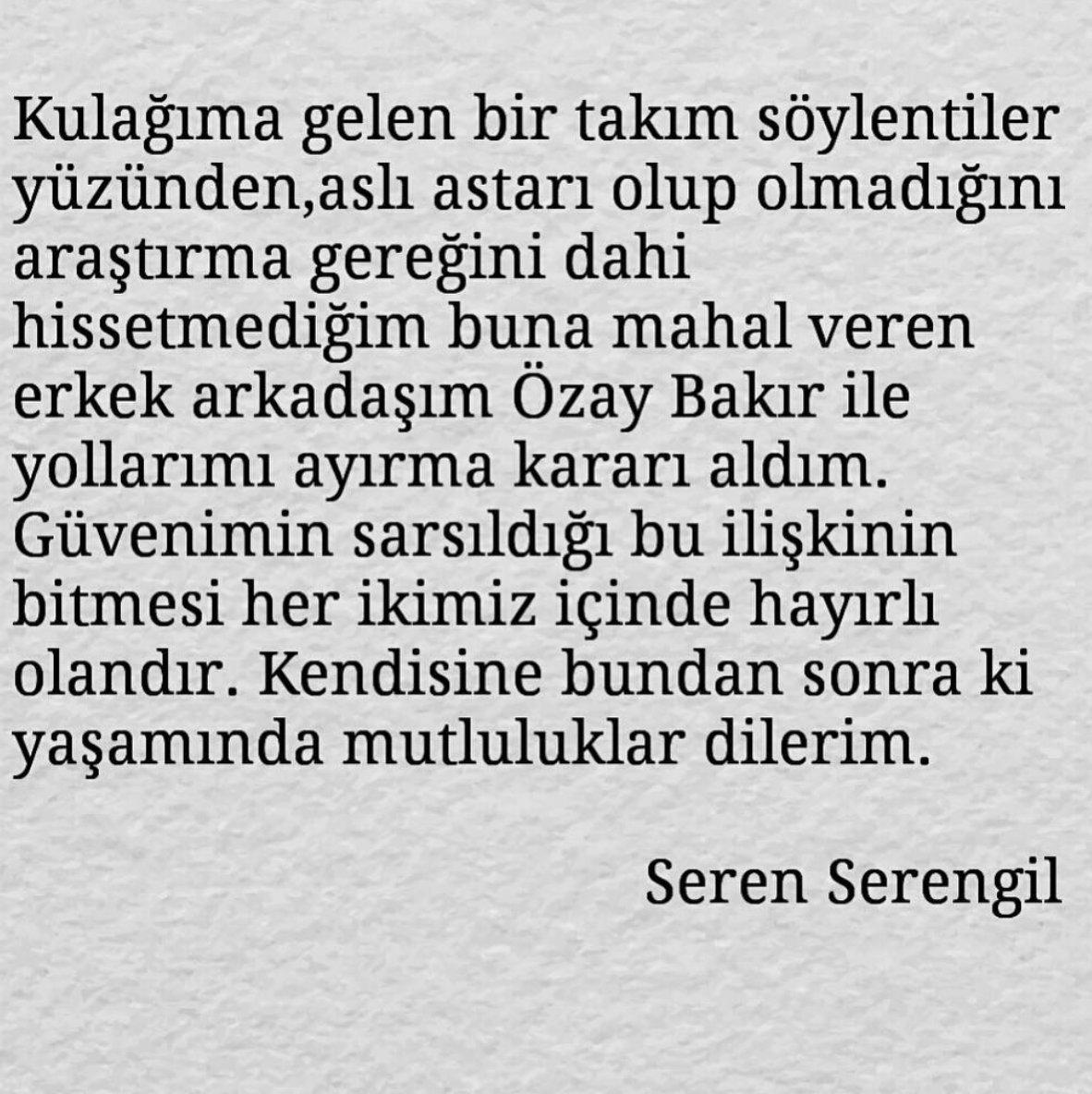 Seren Serengil sevgilisini terk etti