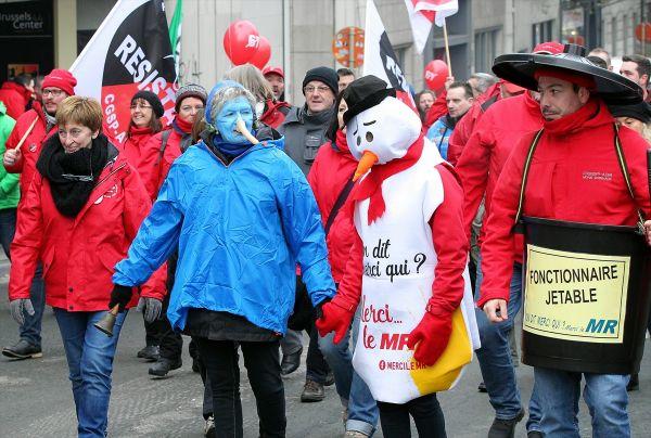 Brüksel'de 'emeklilik' protestosu