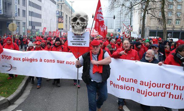 Brüksel'de 'emeklilik' protestosu