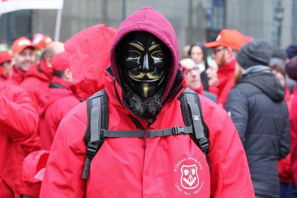 Brüksel'de 'emeklilik' protestosu
