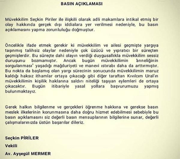 Seçkin Piriler'den açıklama geldi