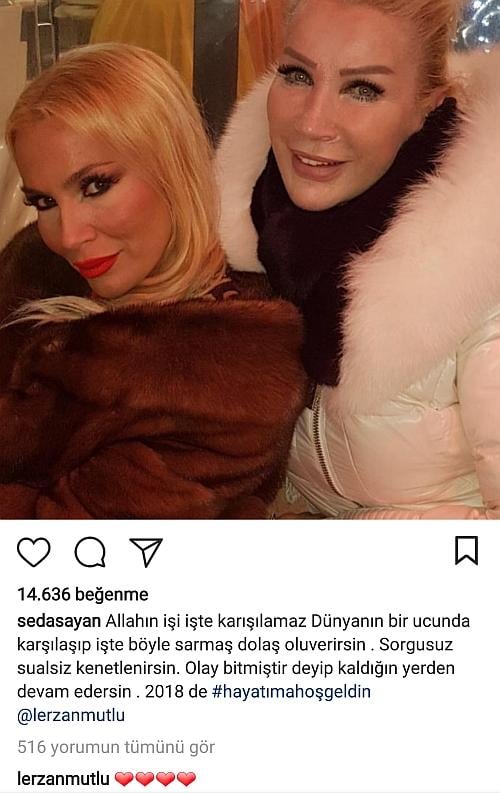 Seda Sayan ve Lerzan Mutlu barıştı