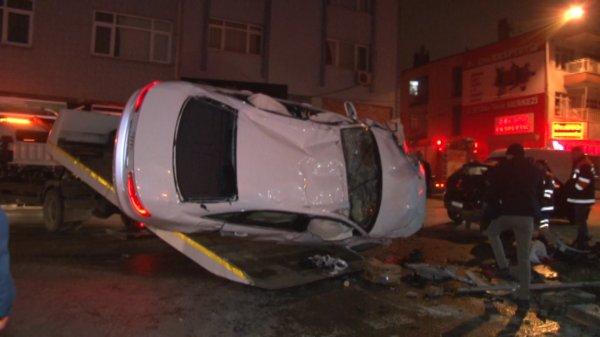 Alkollü sürücü takla attı: 3 yaralı