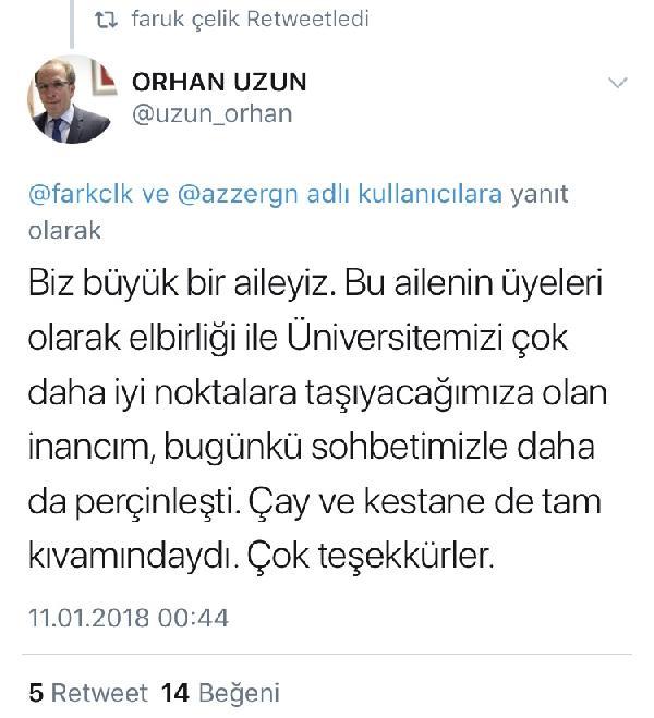 Öğrenci evine kestane yemeye giden rektör