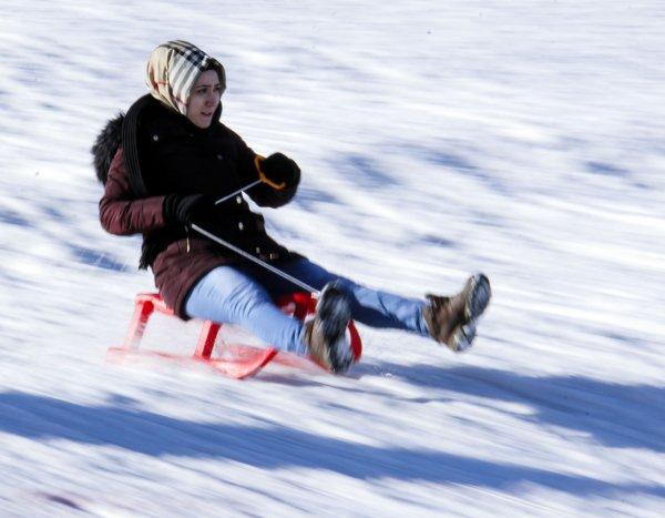 Uludağ'a kızak akını