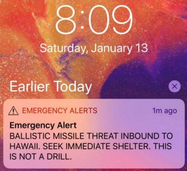 Hawaii'de yanlış füze alarmı