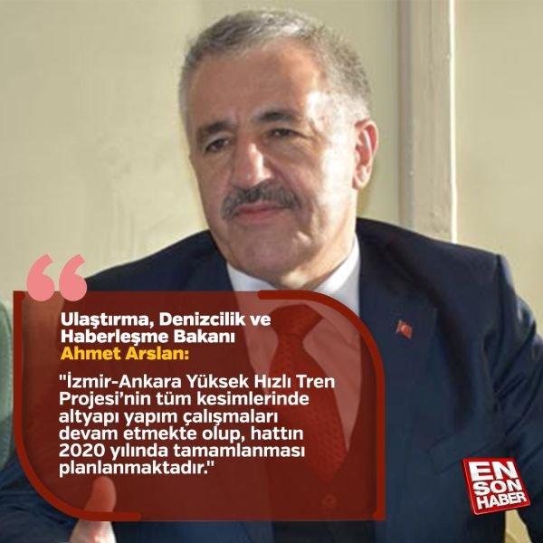 İzmir- Ankara YHT projesi 2020'de tamamlanacak