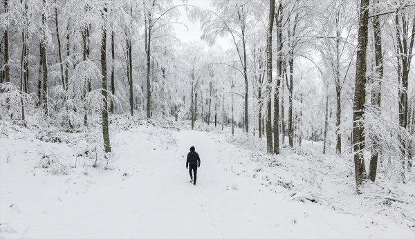 Kar yağışı Kastamonu'ya çok yakıştı