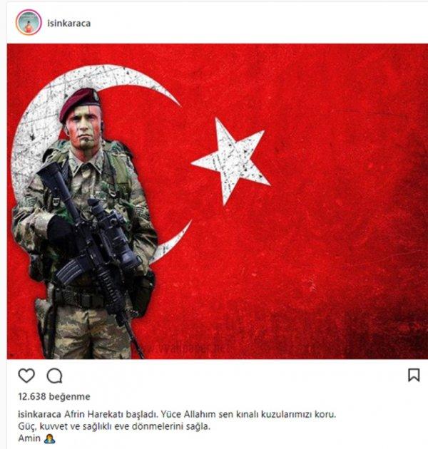 Ünlü isimlerden Afrin'deki askerlere destek paylaşımları