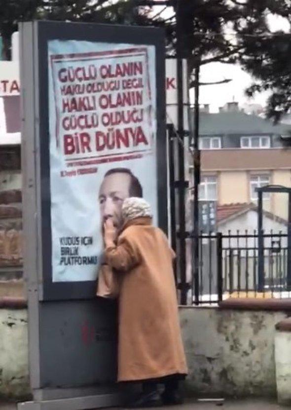 Yaşlı teyzenin Erdoğan sevgisi