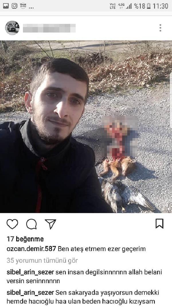 Parçaladığı tilki ve doğanla poz verdi