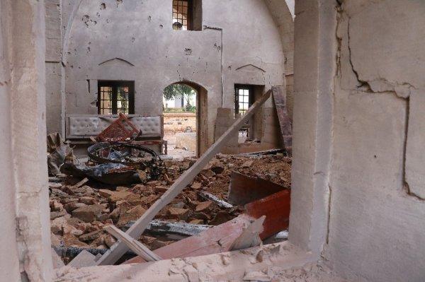 Kilis'teki roketli saldırı: Caminin son hali görüntülendi