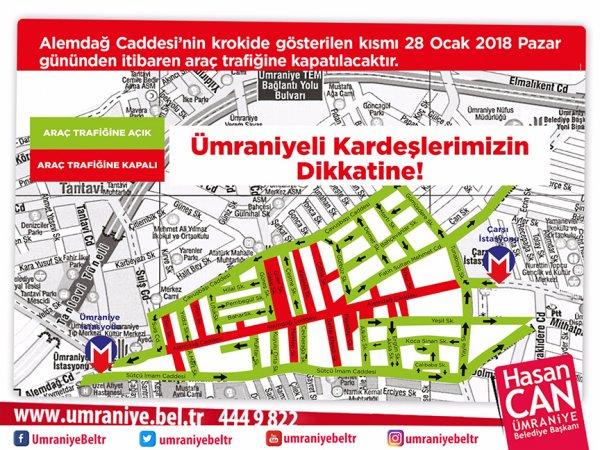 Ümraniye Alemdağ Caddesi yayalara açılıyor