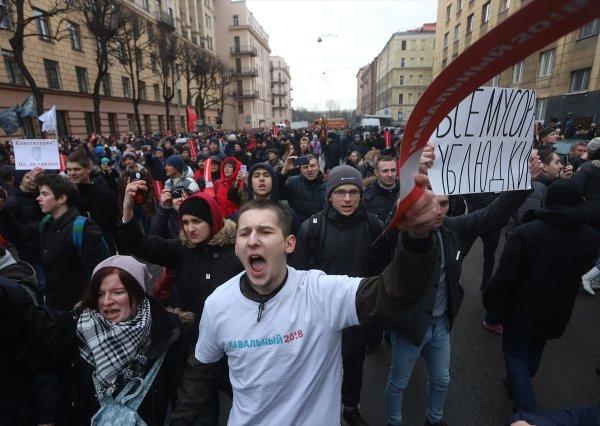 Rusya'da seçim protestosu