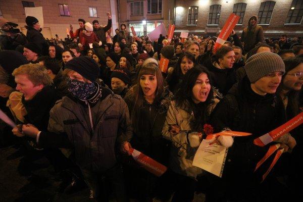 Rusya'da seçim protestosu