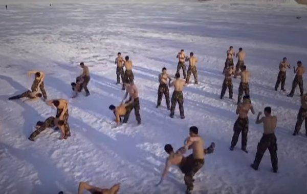 Çin'de polis kuvvetlerinin eksi 31 derecedeki eğitimi