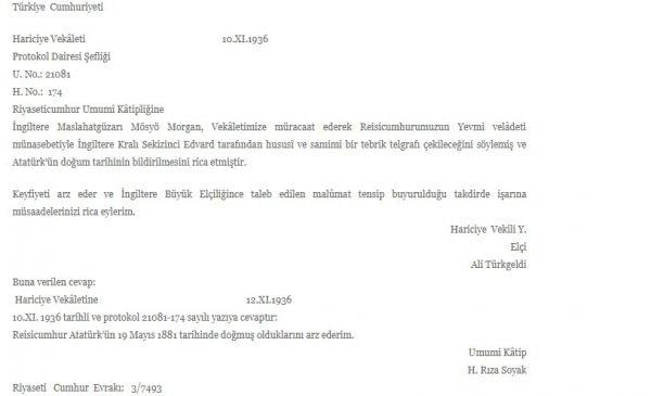 Atatürk'ün doğum günü Kral Edward'ın merakıyla belirlendi