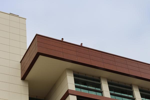 Eşine sinirlenen kadın hastanenin çatısından atladı