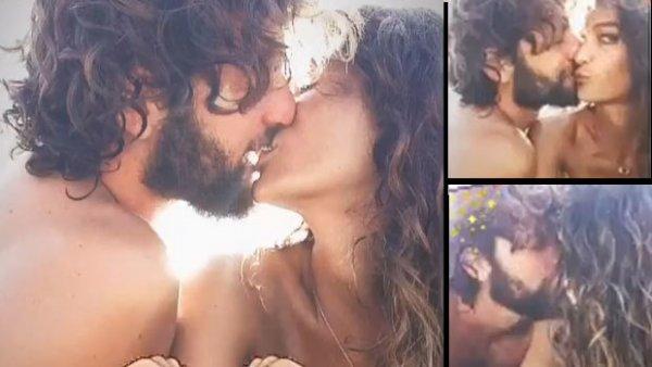 Berrak Tüzünataç Birkan Sokullu’yu öptü