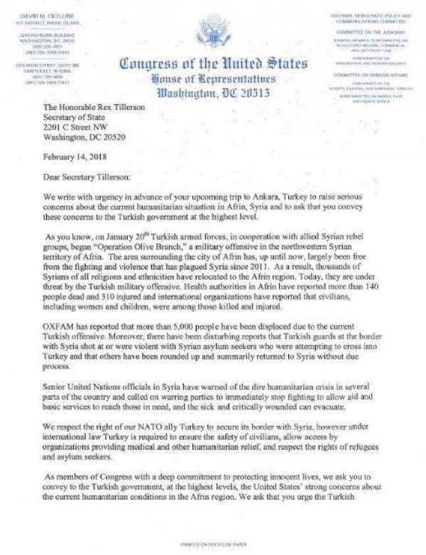 Afrin için kaygılanan ABD'li kongre üyeleri FETÖ'cü çıktı