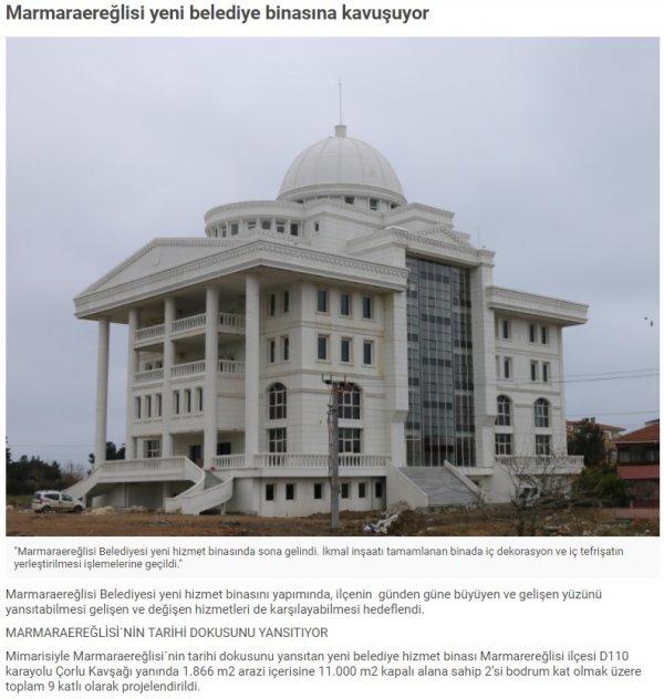 Marmaraereğlisi'nin yeni belediye binası