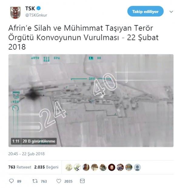 YouTube TSK'nın Afrin'i bombalama videosunu sildi