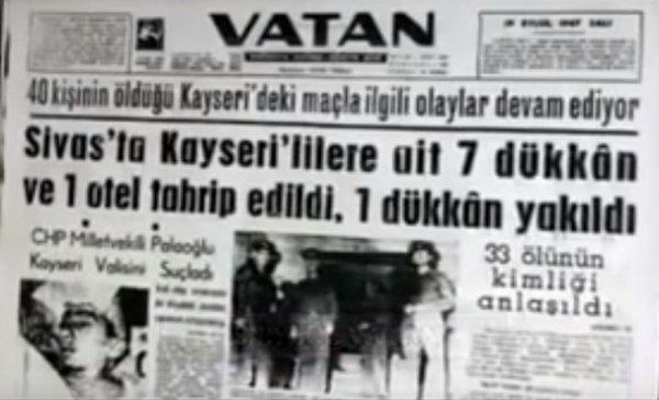 43 kişinin hayatını kaybettiği Kayseri-Sivas maçı