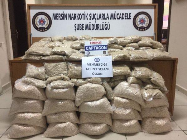 Mersin’de 1 milyon 220 bin adet captagon ele geçirildi