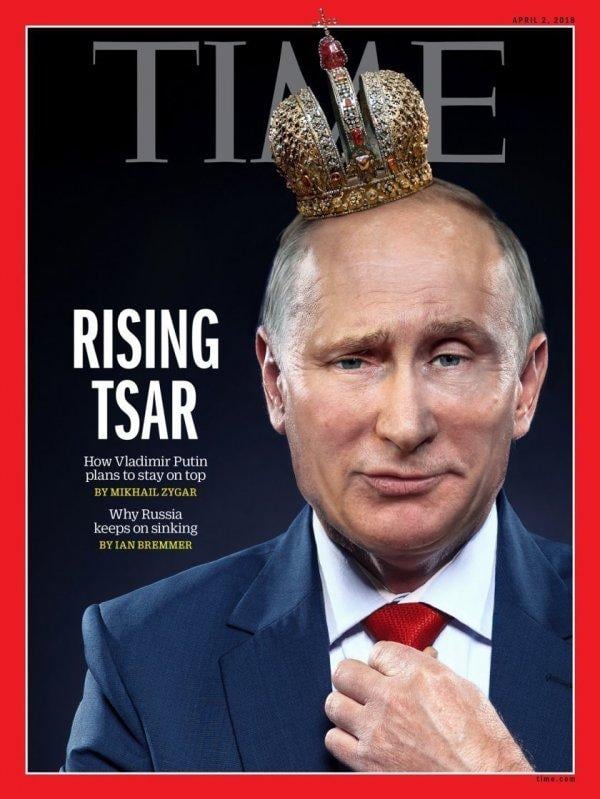 Putin Time dergisine taçla kapak oldu
