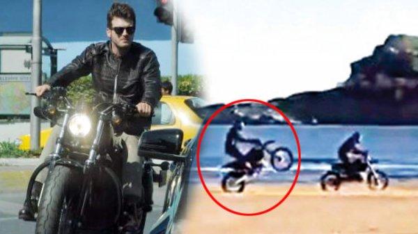 Kıvanç Tatlıtuğ'dan motosiklet şov