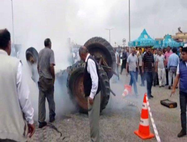 Traktör gösterisi kötü bitti İZLE