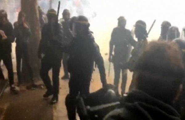 Fransa'da polislerden protestoculara dayak