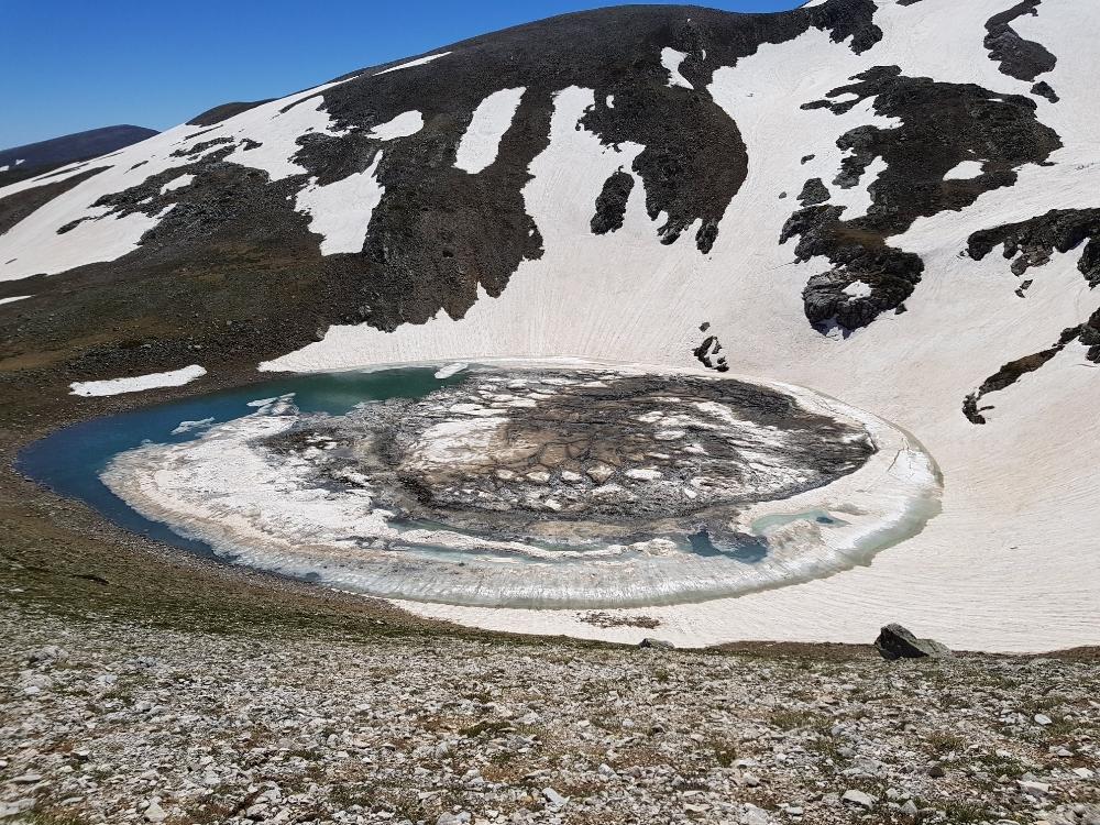Çığ düşünce buzul olan Kara göl