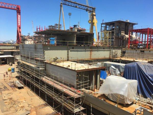 TCG Anadolu havadan görüntülendi