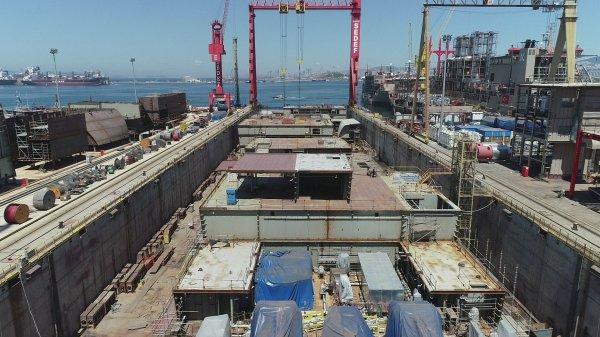 TCG Anadolu havadan görüntülendi