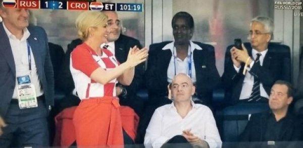 Hırvatistan Cumhurbaşkanı gol sonrası dans etti