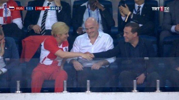 Hırvatistan Cumhurbaşkanı gol sonrası dans etti