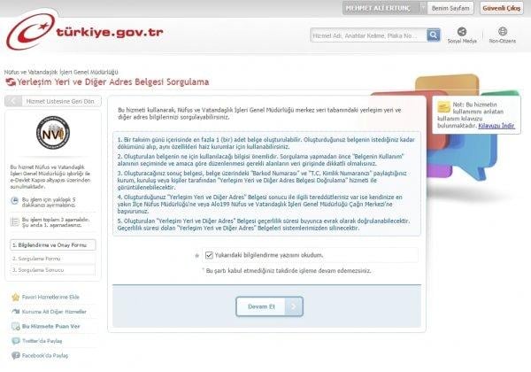 E-devlet'e adres sorgulama özelliği geldi