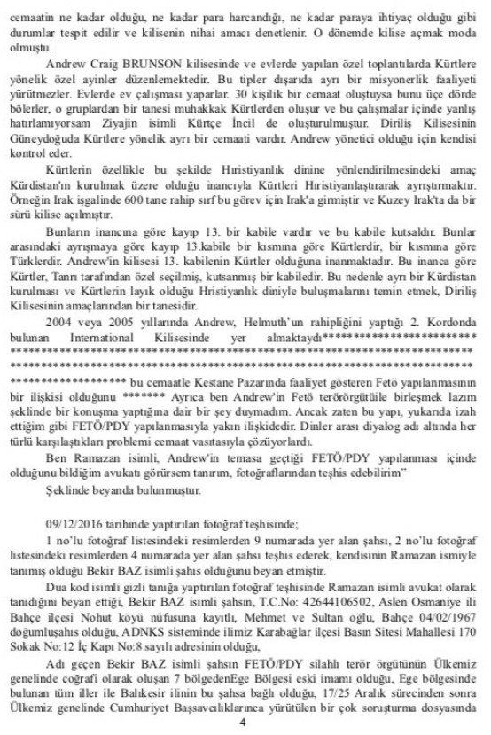 ABD`li papaz Brunson'un yargılanma gerekçesi