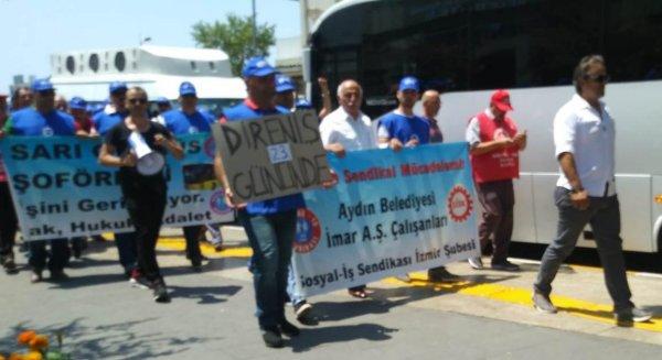 Aydın'da işçiler CHP'li belediyeyi protesto etti