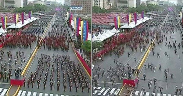 Maduro'ya suikast düzenlenirken askerler kaçıştı